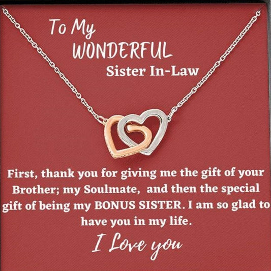 Sister in law gift for any occasion. Birthday, christmas. Necklace and pendant charm